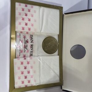 Dan River Luxury Muslins Bed Sheet Set Pink Made in USA Vtg Cotton 81x108